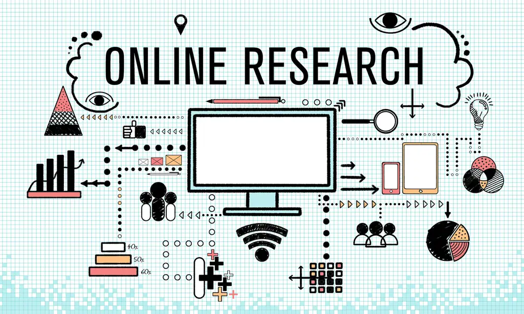 Proses riset di internet untuk mencari informasi akurat