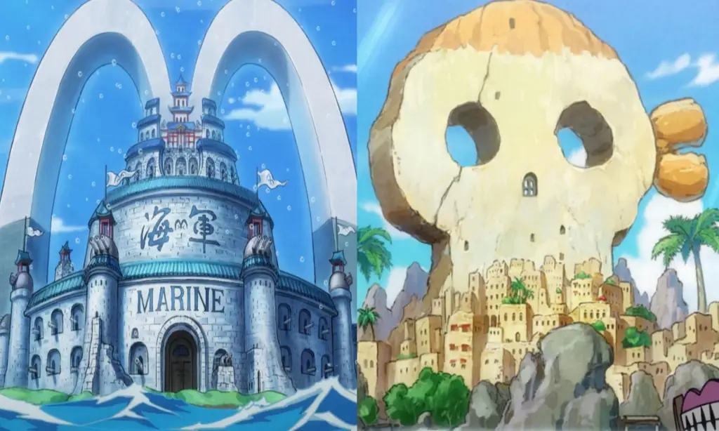 Gambar pulau harta karun dalam anime One Piece