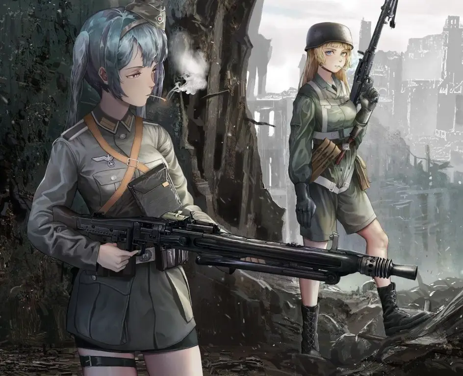 Adegan pelatihan tentara bergaya anime