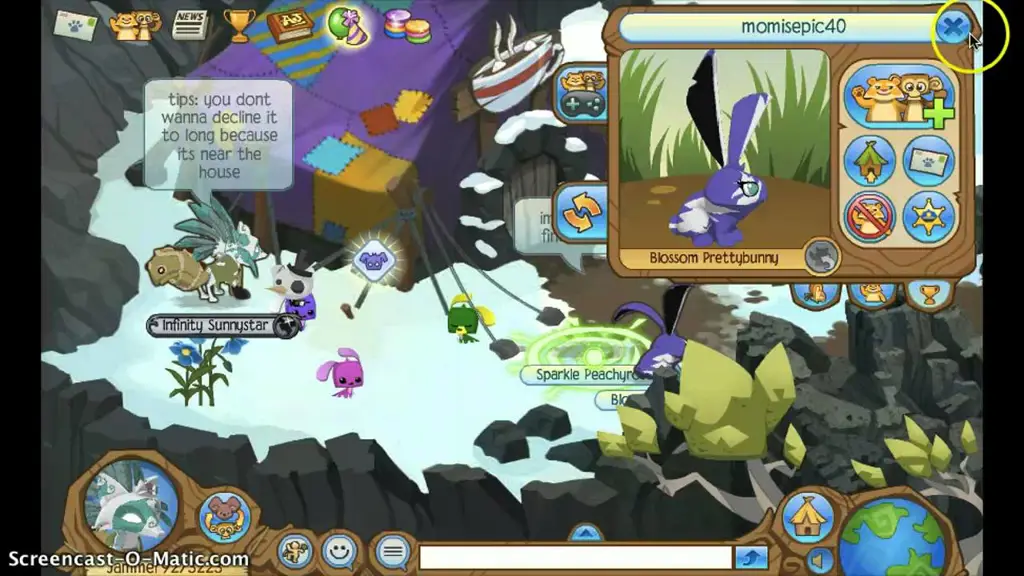 Peta lokasi Mt Shiveer di Animal Jam