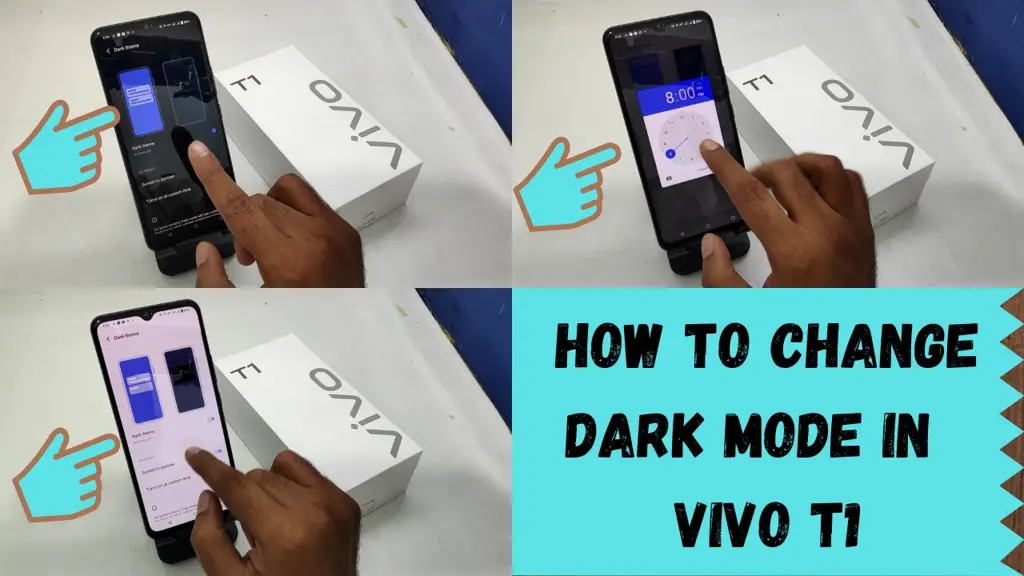 Smartphone vivo dengan fitur dark mode aktif