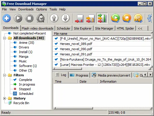 Gambar antarmuka aplikasi download manager