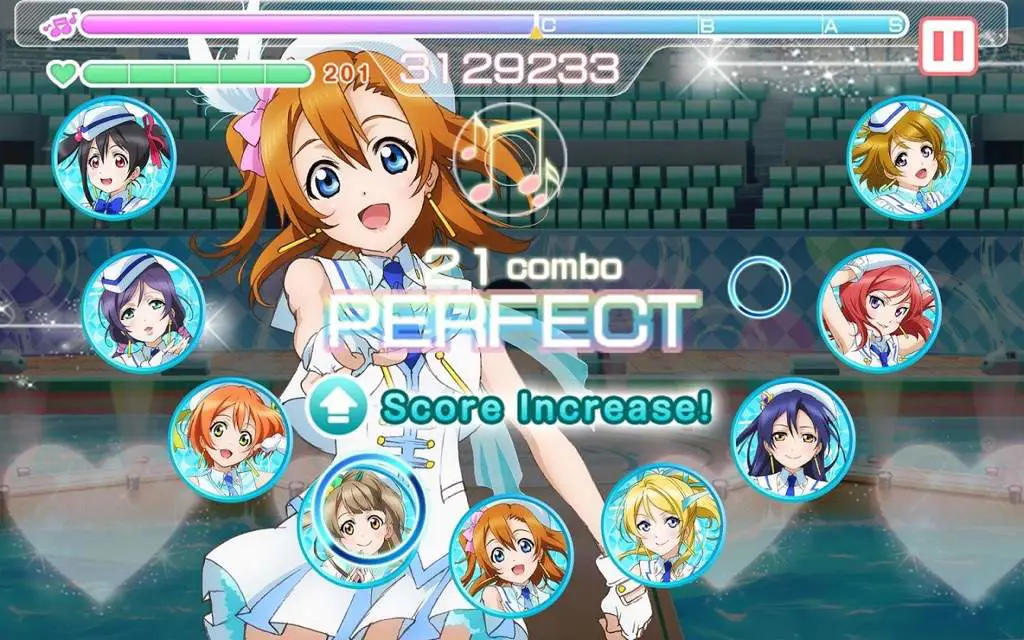 Gambar kontrol game Love Live! di PC menggunakan emulator dan keyboard/mouse.