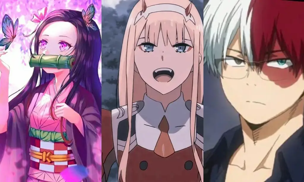 Gambar berbagai karakter anime sedang menonton anime