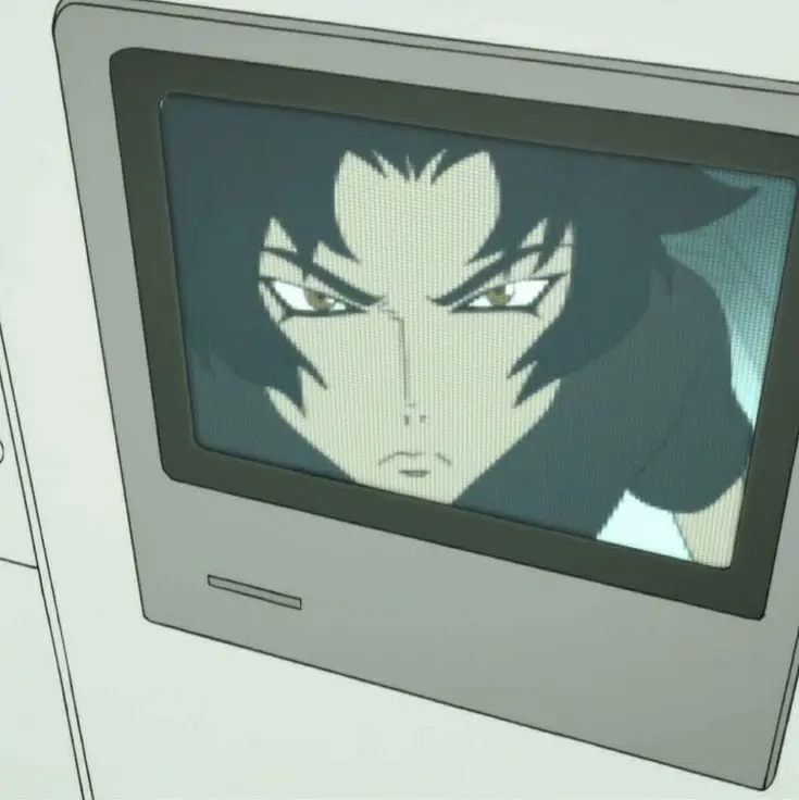 Menikmati anime bersama Karakter anime menonton televisi