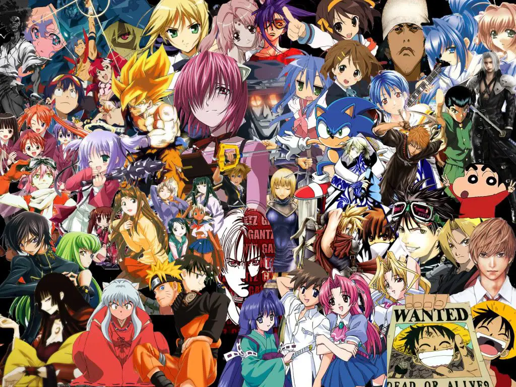 Gambar karakter anime menonton anime bersama-sama