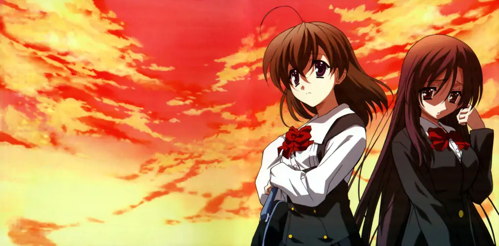 Screenshot anime School Days dengan subtitle Indonesia