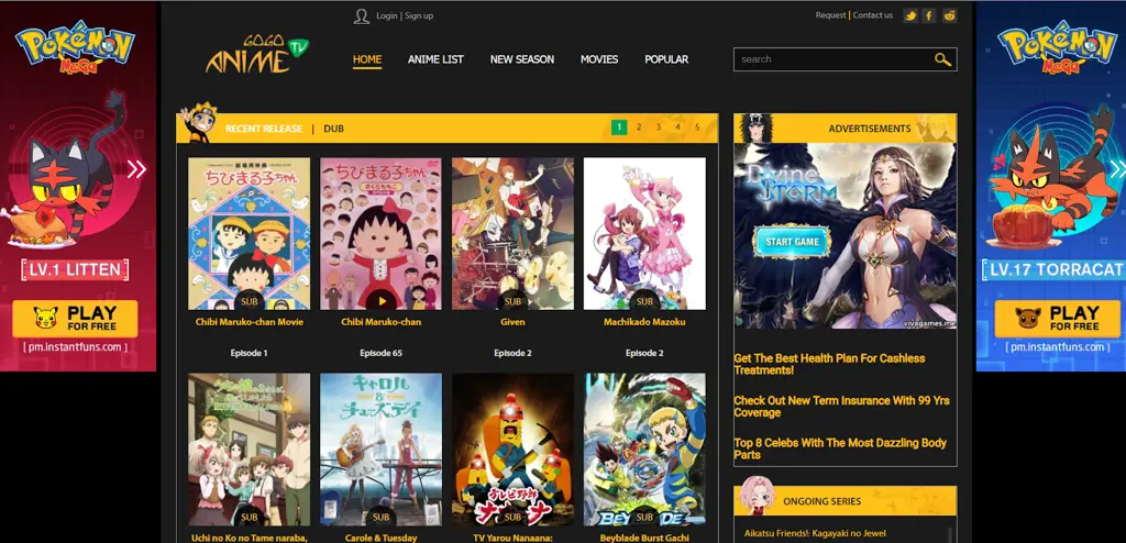 Seseorang menonton anime secara online