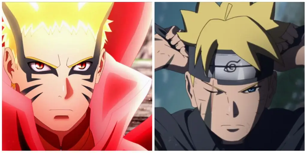 Gambar karakter Boruto sedang menonton anime bersama