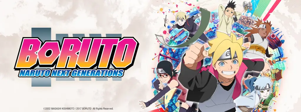 Gambar karakter Boruto menonton TV