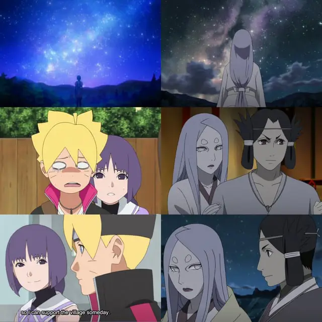 Gambar penggemar anime yang sedang menonton Boruto dengan gembira