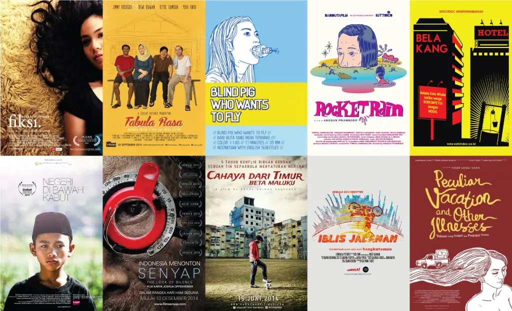 Para penggemar film Indonesia sedang menonton film bersama