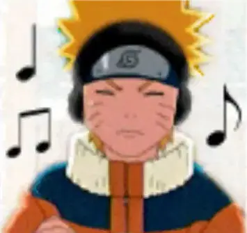 Gambar karakter Naruto mendengarkan musik