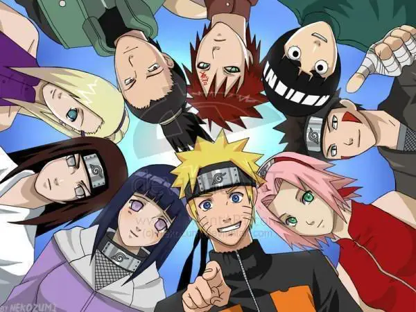 Gambar para karakter Naruto menonton anime bersama