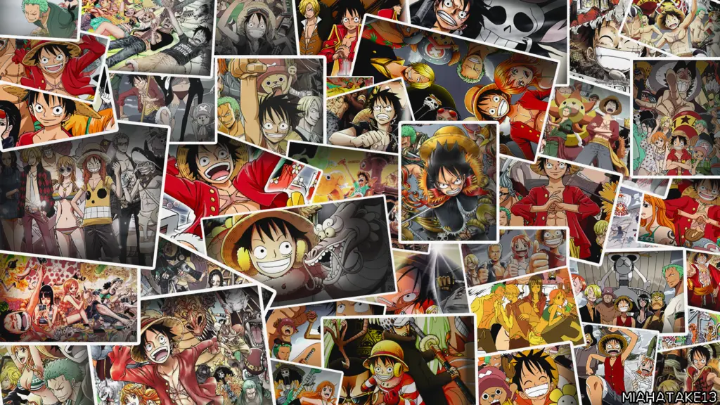 Gambar Luffy dan kru Topi Jerami menonton anime bersama