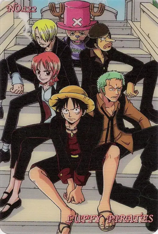 Menikmati One Piece secara bersama Gambar Luffy dan kru Topi Jerami menonton anime One Piece bersama-sama