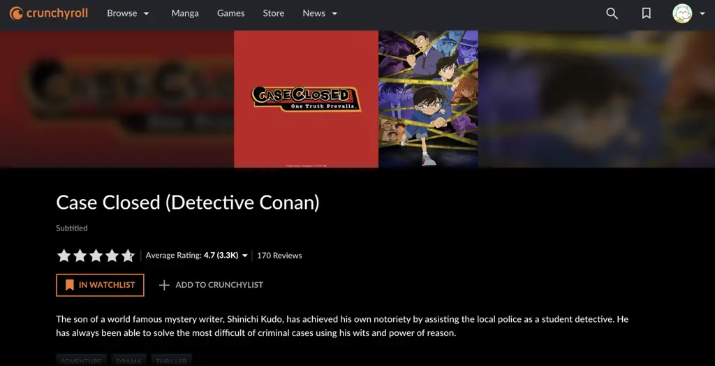 Seorang anak menonton Detective Conan secara online