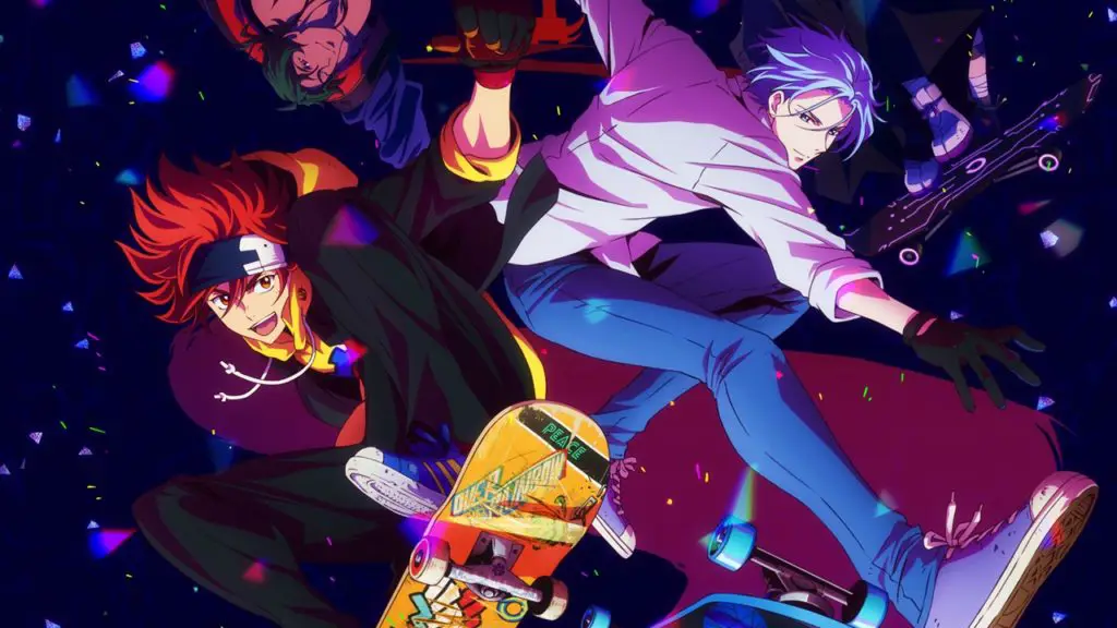 Gambar penggemar anime sedang menonton Sk8 the Infinity bersama-sama