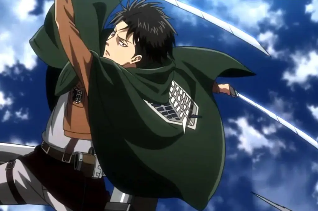 Karakter Attack on Titan sedang menonton anime