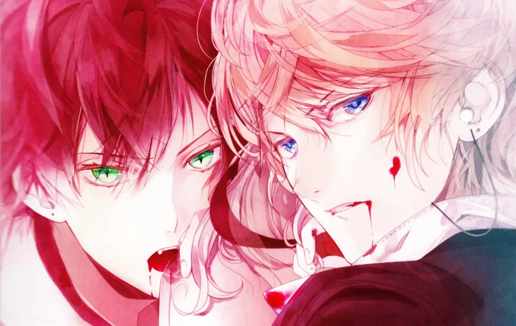 Cuplikan anime Diabolik Lovers yang menunjukkan kualitas visual yang tinggi