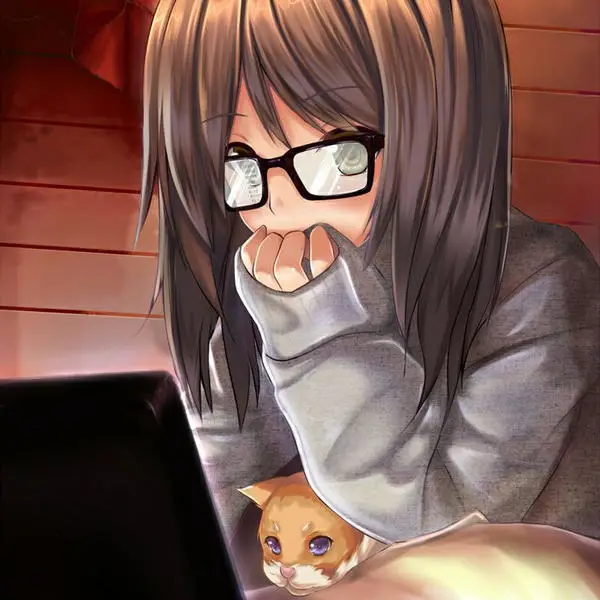Menonton Anime di Laptop Gambar seseorang menonton anime di laptop