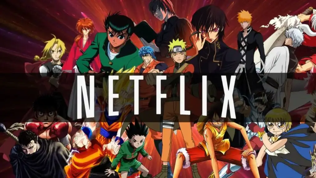 Gambar seseorang menonton anime di Netflix