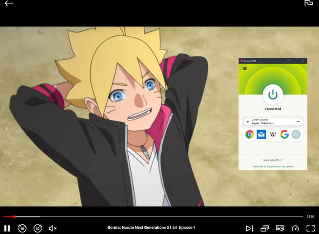 Boruto menonton anime di tablet