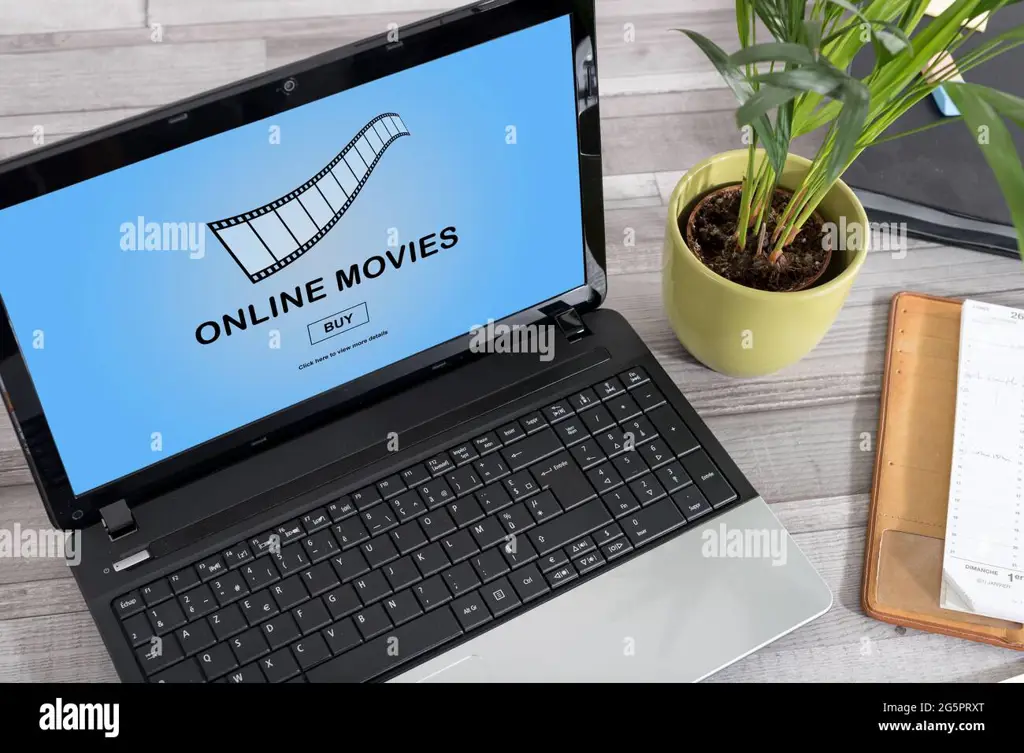 Layar laptop menampilkan film