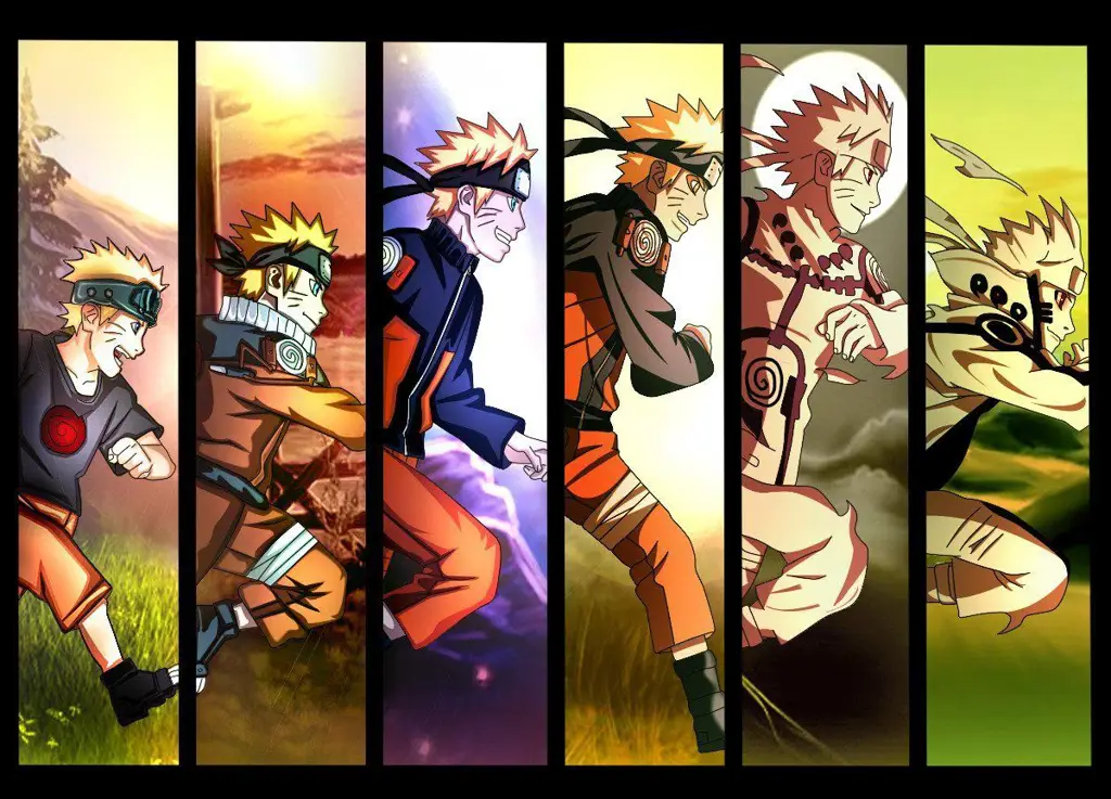 Karakter Naruto menonton anime di tablet