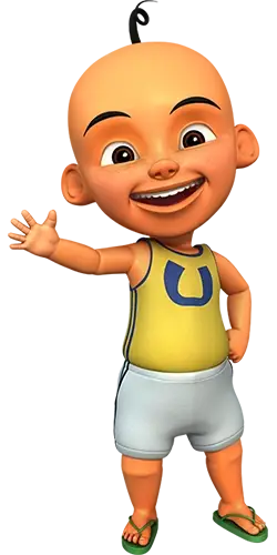 Gambar keluarga menonton Upin Ipin di televisi