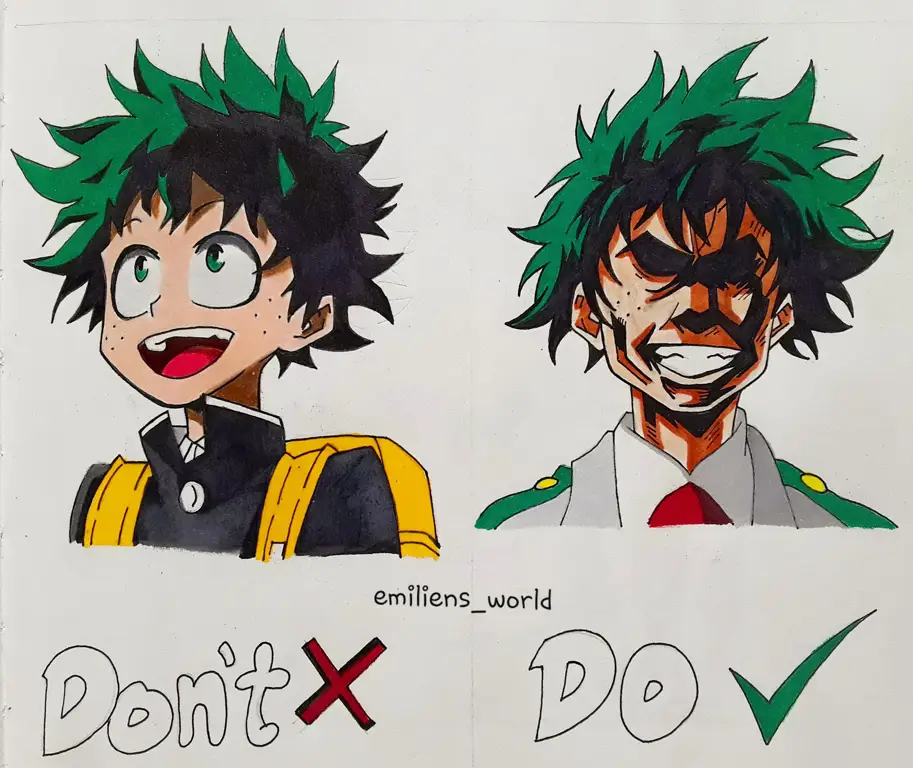 Gambar Midoriya berlatih keras