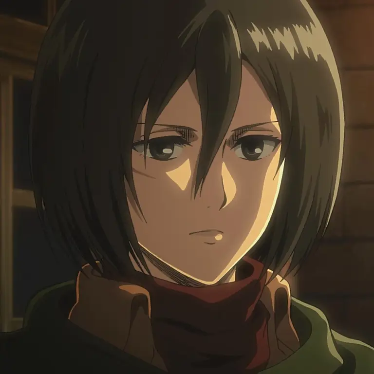 Gambar Mikasa Ackerman di Attack on Titan Season 1