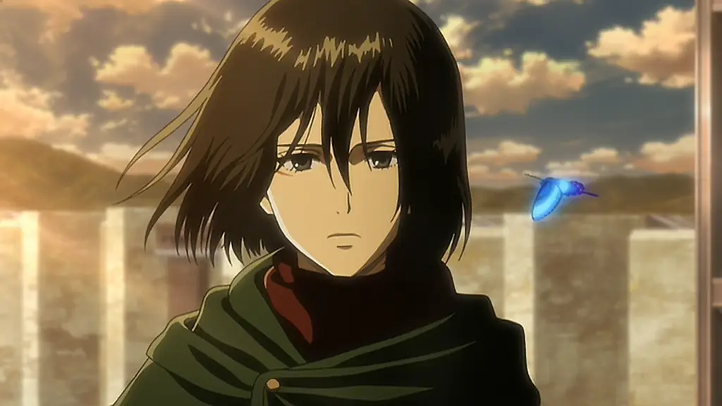 Gambar Mikasa Ackerman yang melindungi Eren Yeager