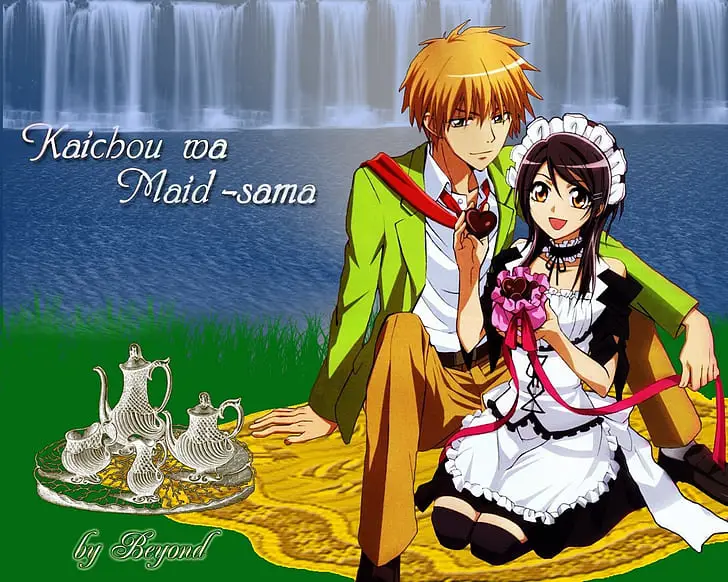 Gambar Misaki dan Usui dari manga Kaichou wa Maid Sama!