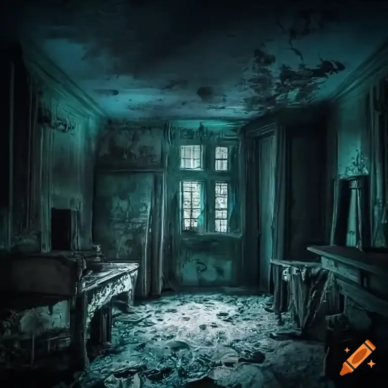 Interior rumah berhantu yang misterius