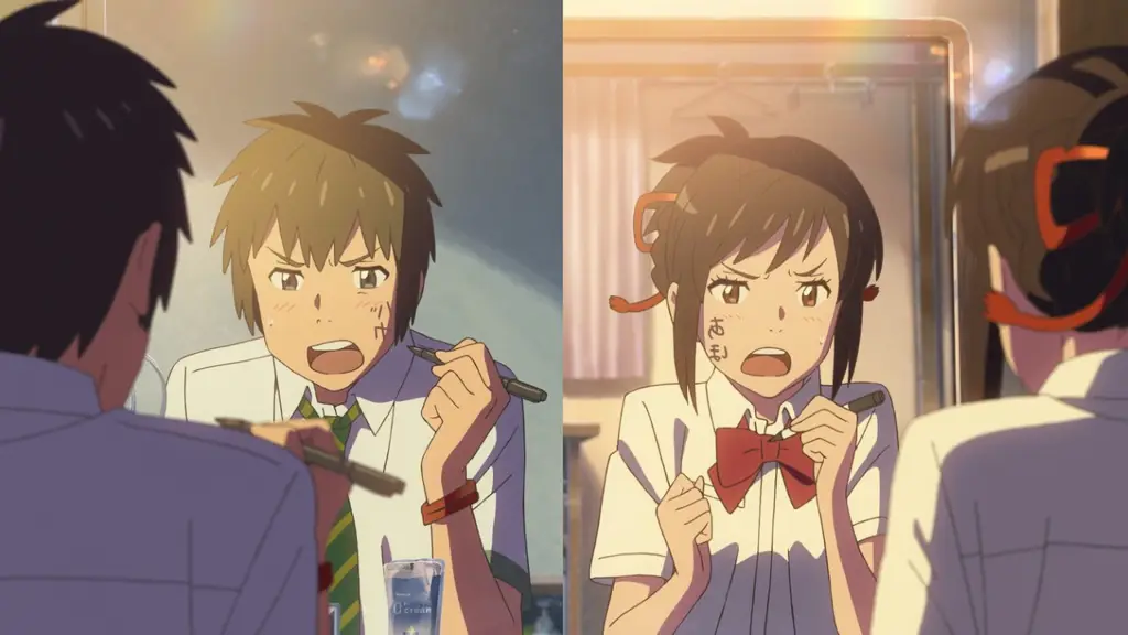 Karakter utama Mitsuha dan Taki dari Kimi no Na Wa