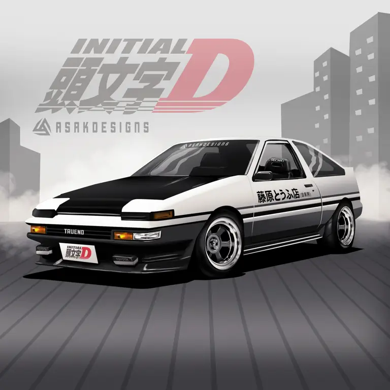 Gambar mobil AE86 ikonik dari Initial D