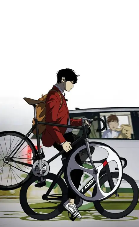 Detail sepeda fixie dengan sentuhan anime