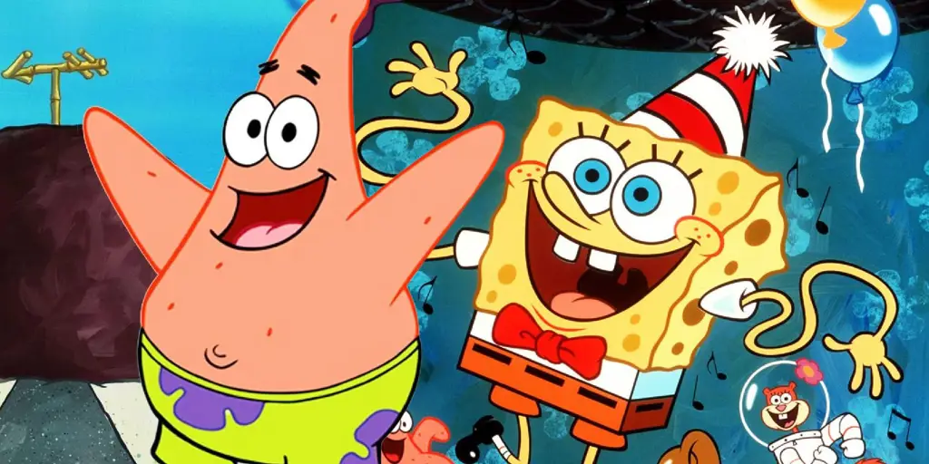 Spongebob dan Patrick terlihat gembira