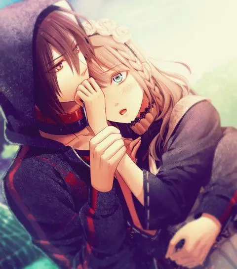 Momen blushing antara dua karakter Pasangan manga yang sedang blushing
