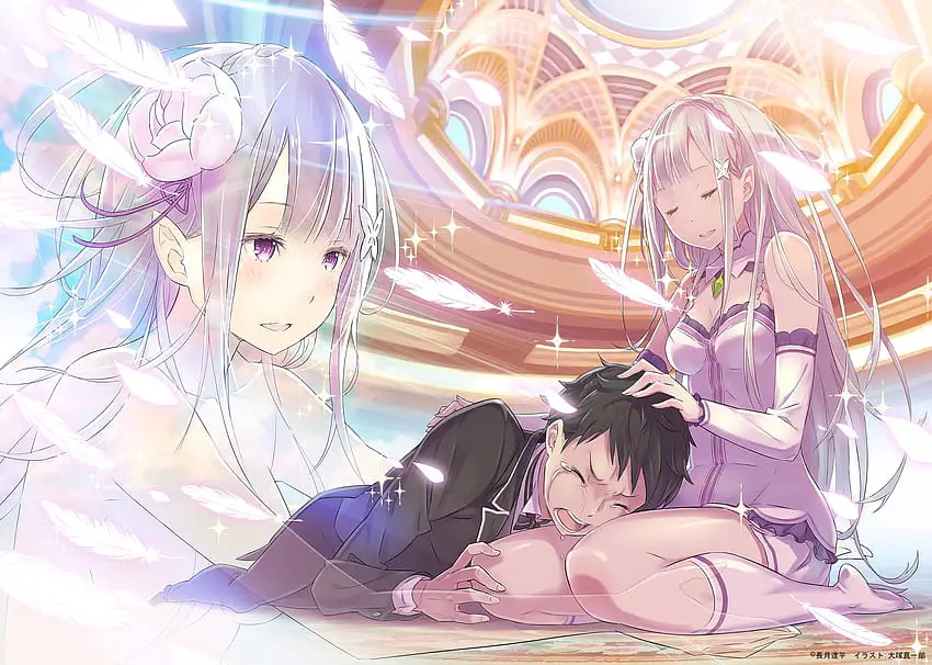 Emilia dan Subaru dalam Re:Zero season 2