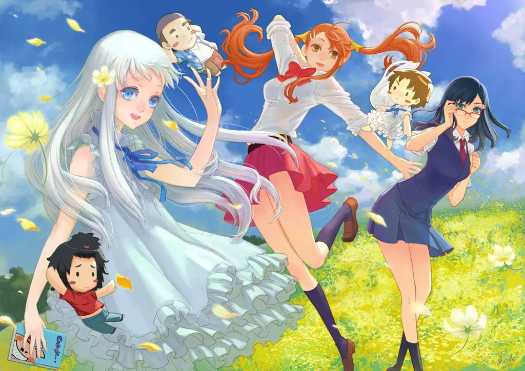 Adegan anime Anohana yang menyentuh hati.