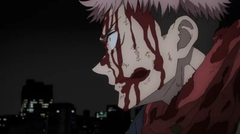 Screenshot dari adegan menegangkan di Jujutsu Kaisen episode 22