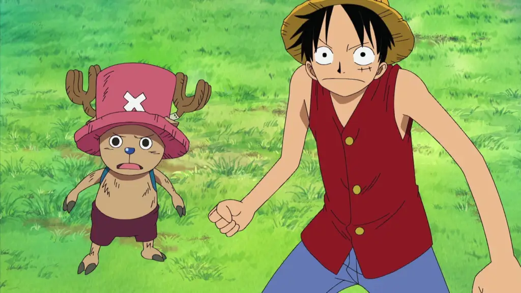 Screenshot adegan menegangkan dari One Piece episode 217