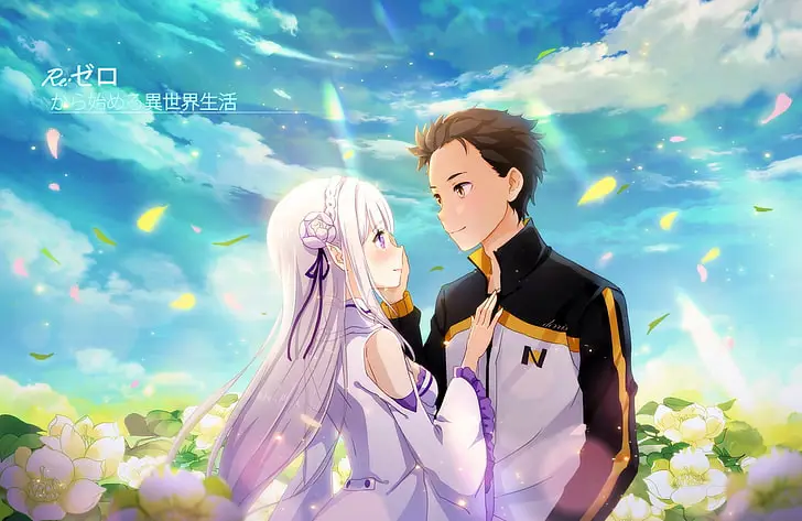 Gambar Emilia dan Subaru dalam manga Re:Zero