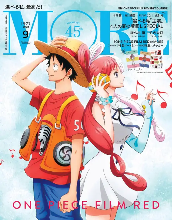 Luffy dan Uta dalam Film One Piece Film: Red