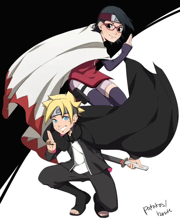 Sarada dan Sasuke bertemu kembali di Boruto