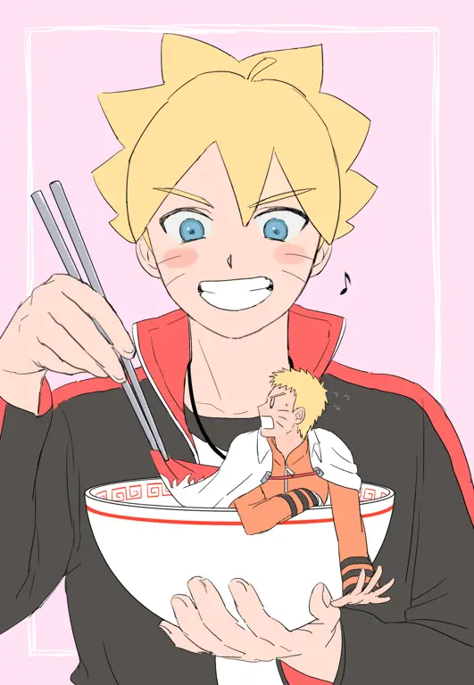 Gambar Boruto dan Naruto bersama-sama