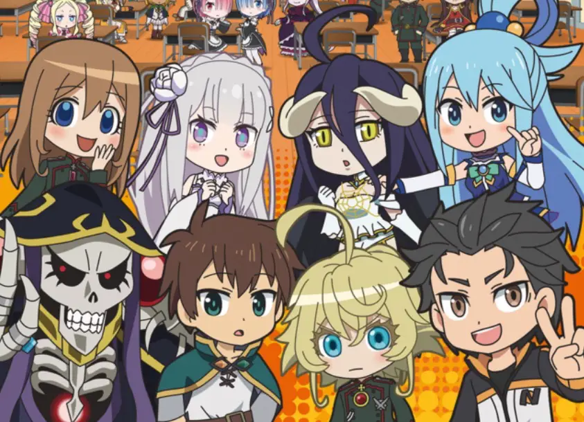 Gambar adegan kelompok karakter Isekai Quartet