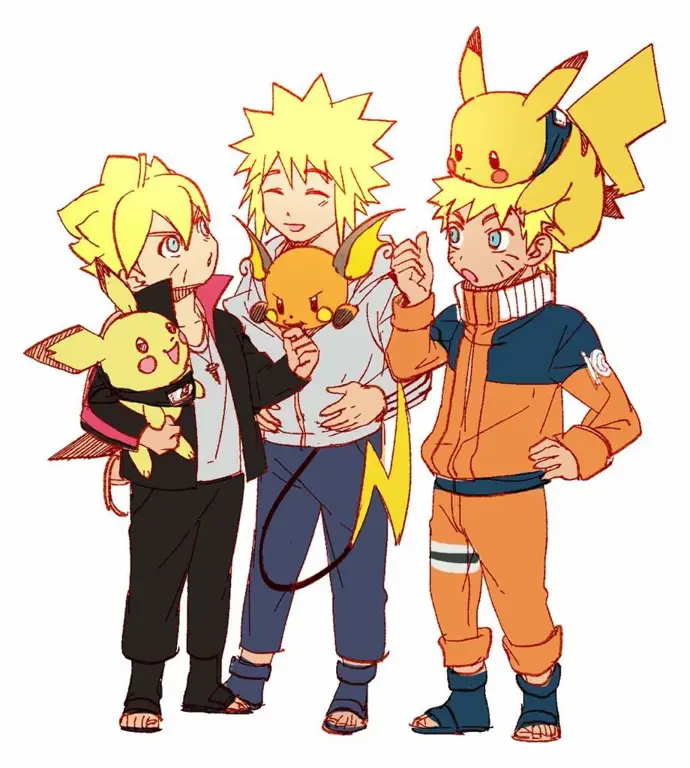 Gambar Naruto dan Boruto bersama